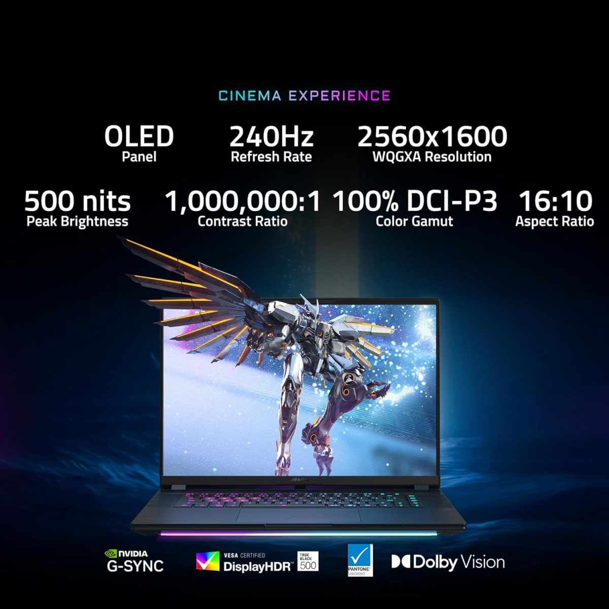 ⁦GIGABYTE AORUS Master 16 Gaming Laptop - 240Hz 2560x1600 OLED - NVIDIA GeForce RTX 5080 - Intel Core Ultra 9 275HX - 1TB SSD with 32GB DDR5 RAM - Windows 11 Home AD (AORUS Master 16 BYH-C5USE64SH)⁩ - الصورة ⁦8⁩