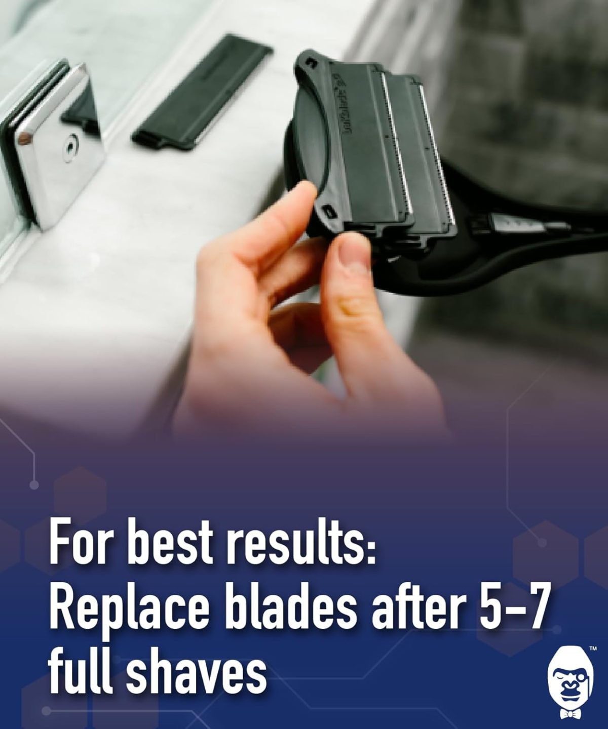 ⁦BAKblade 2.0 Refill Cartridges - Back Hair & Body Shaver Refill Replacement Cartridges. 4ââ‚¬Â Extra-Wide Wet or Dry Disposable Razor Blades (6-Pack)⁩ - الصورة ⁦5⁩