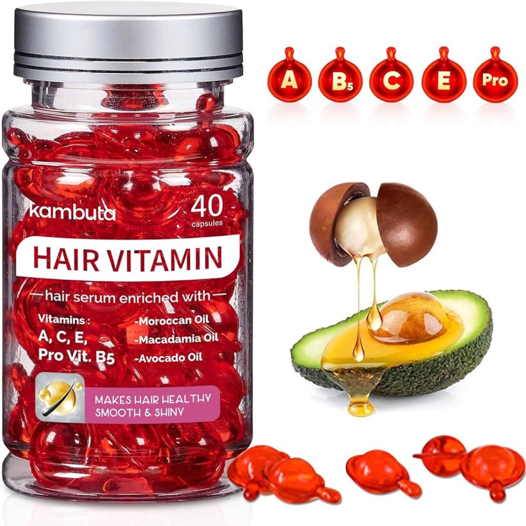 ANYUAN 40Pcs Hair Treatment Serum Oil Capsules,Hair Treatment Serum Enriched with Moroccan Oils,Smooth Silky Hair Mask Repair on Hair Growth Oil