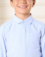 ⁦REDTAG Boys Blue Long Sleeve Oxford Shirt⁩ - الصورة ⁦4⁩