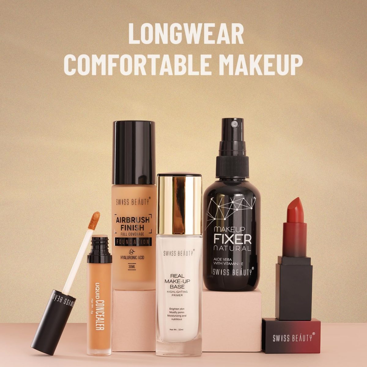 ⁦SWISS BEAUTY Real MakeUp Base Highlighting Primer, Shade-03,30ml⁩ - الصورة ⁦8⁩