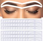 24Pairs Eyebrow Stencil Stickers Disposable, Adhesive Eye Brow Stencils for Women, Airbrush Eyebrow Stencils, Mapping Guides Brow Template for Tinting Makeup, 3Shapes Eyebrow Tape Stripsf
