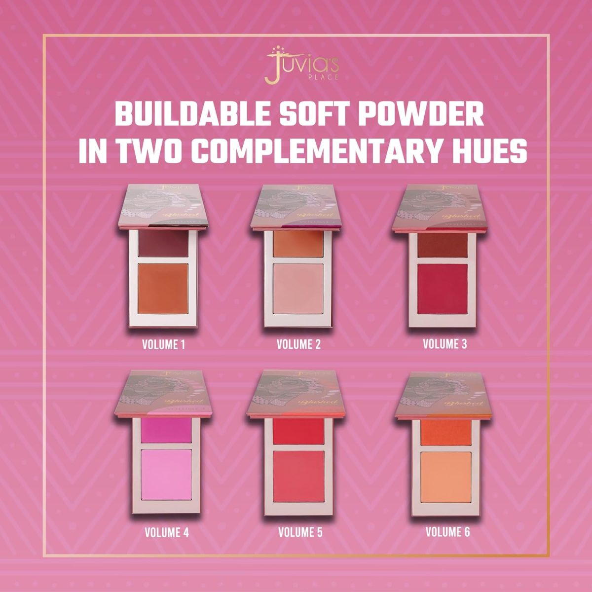 ⁦Juvia's Place Juvia 's Blushed Duo Blush - Two Tone Pigmented Buildable Pressed Mineral Powder - Rosy Natural Cheeks Matte Fresh Finish for All Skin Color -Volume4⁩ - الصورة ⁦3⁩