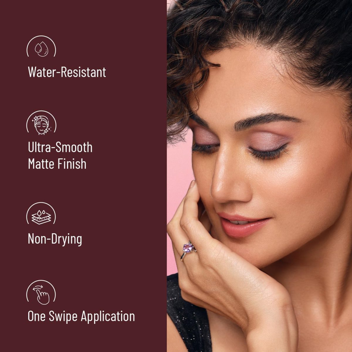 ⁦Swiss Beauty Pure Matte Creamy Lipstick | Non-drying, Highly pigmented Lipstick | Shade- Murphy Brown, 3.8gm|⁩ - الصورة ⁦3⁩