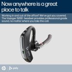 ⁦Plantronics - Voyager 5200 (Poly) - Bluetooth Over-the-Ear (Monaural) Headset - Compatible to connect to Cell Phones - Noise Canceling⁩ - الصورة ⁦2⁩