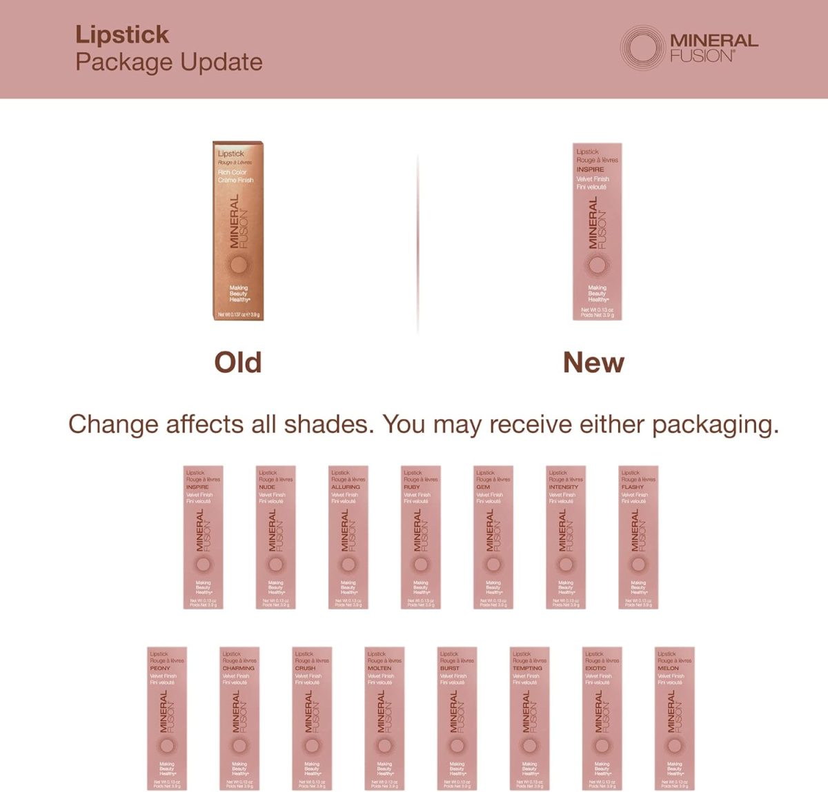 ⁦Mineral Fusion Lipstick, Flashy, 137 Ounce⁩ - الصورة ⁦6⁩