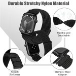 ⁦Adjustable Nylon Sport Watch Bands for Apple Watch,Strap Breathable Woven Sport ，Nylon Strap for Apple Watch Series 10 Strap 9 8 7 6 5 4 3 SE/2(20MM), One Size, One Size, Acetate, Sapphire⁩ - الصورة ⁦4⁩
