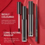 ⁦Black Lip Liner Lipstick Lip Gloss Set, 3Pcs Black Matte Liquid Lipstick Lip Stain, Long-Lasting Highly Pigmented Waterproof Lipgloss for Lips Makeup Kits Party, Halloween, Gothic Makeup⁩ - الصورة ⁦3⁩