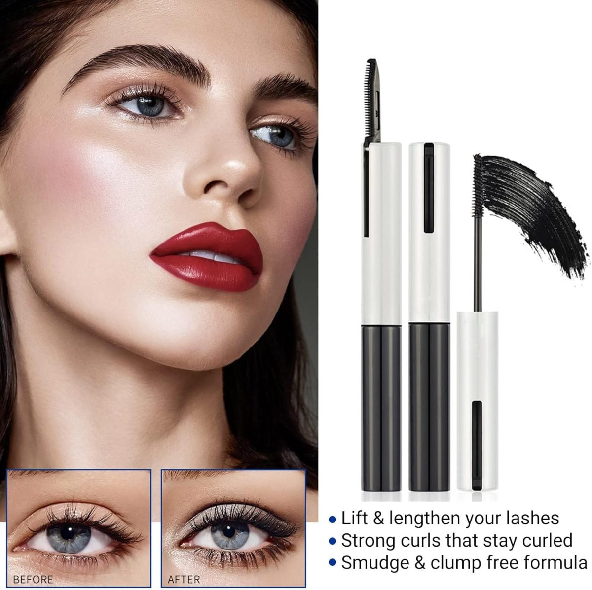 ⁦ELECDON 9 Colors Waterproof Mascara Set - Long-lasting, Volumizing & Curling for Stunning 3D Eye Makeup, Suitable Gift for Women & Teenage Girls⁩ - الصورة ⁦3⁩
