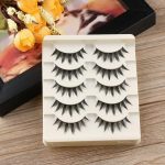 ⁦Khazna False Eyelashes, 5 Pairs Japanese Style Makeup Thick Eyelash Extension, Cosplay Makeup Eyelashes, Reusable Handmade Lashes for Eye Makeup⁩ - الصورة ⁦7⁩