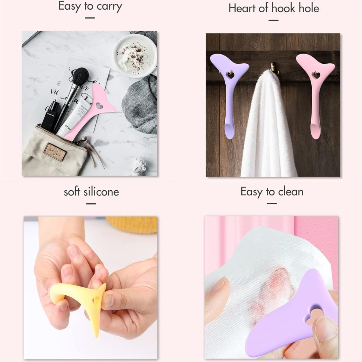 ⁦KASTWAVE Eyeliner Stencils Wing Tips, Cat Eyeliner Stencil Molds Pads Silicone Eyeliner Aid Marscara Drawing Aid, Face Cream, Easy Makeup Tool, Resusable Eyeliner Applicator Tool (Pink)⁩ - الصورة ⁦7⁩