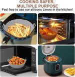 ⁦Air Fryer Silicone Pot,LinJie Air Fryer Silicone Basket Bowl,for 3 to 5 QT, Replacement of Flammable Parchment Paper, Reusable Food Safe Air Fryer Oven Accessories.(4 Pcs)⁩ - الصورة ⁦7⁩
