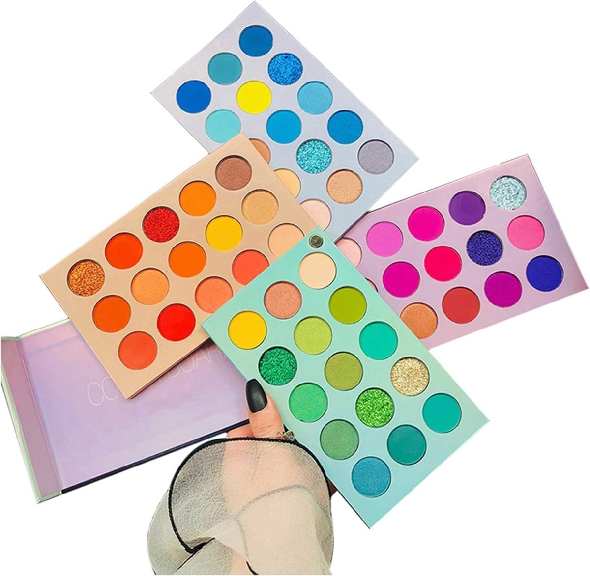 60 Color Board Eyeshadow Palette - Highly Pigmented 60 Shades Matte Shimmer Glitter Vegan Makeup Palette for Beginners - Waterproof, Blendable, Long-Lasting - Cruelty-Free