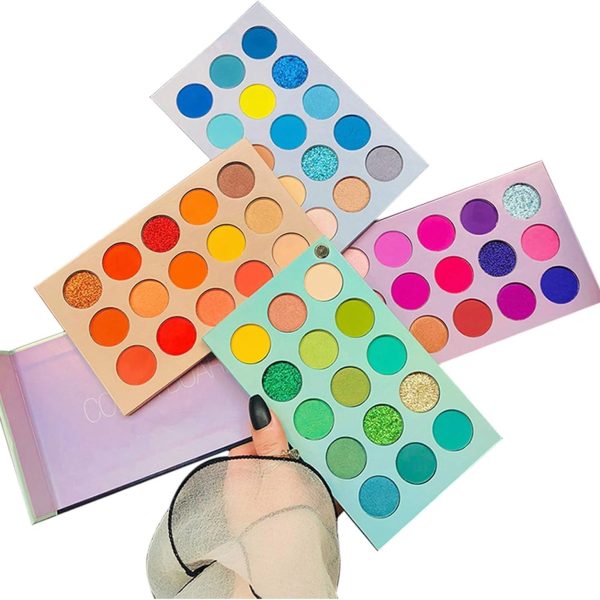 60 Color Board Eyeshadow Palette - Highly Pigmented 60 Shades Matte Shimmer Glitter Vegan Makeup Palette for Beginners - Waterproof, Blendable, Long-Lasting - Cruelty-Free