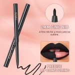 ⁦Black Lip Liner Lipstick Lip Gloss Set, 3Pcs Black Matte Liquid Lipstick Lip Stain, Long-Lasting Highly Pigmented Waterproof Lipgloss for Lips Makeup Kits Party, Halloween, Gothic Makeup⁩ - الصورة ⁦4⁩