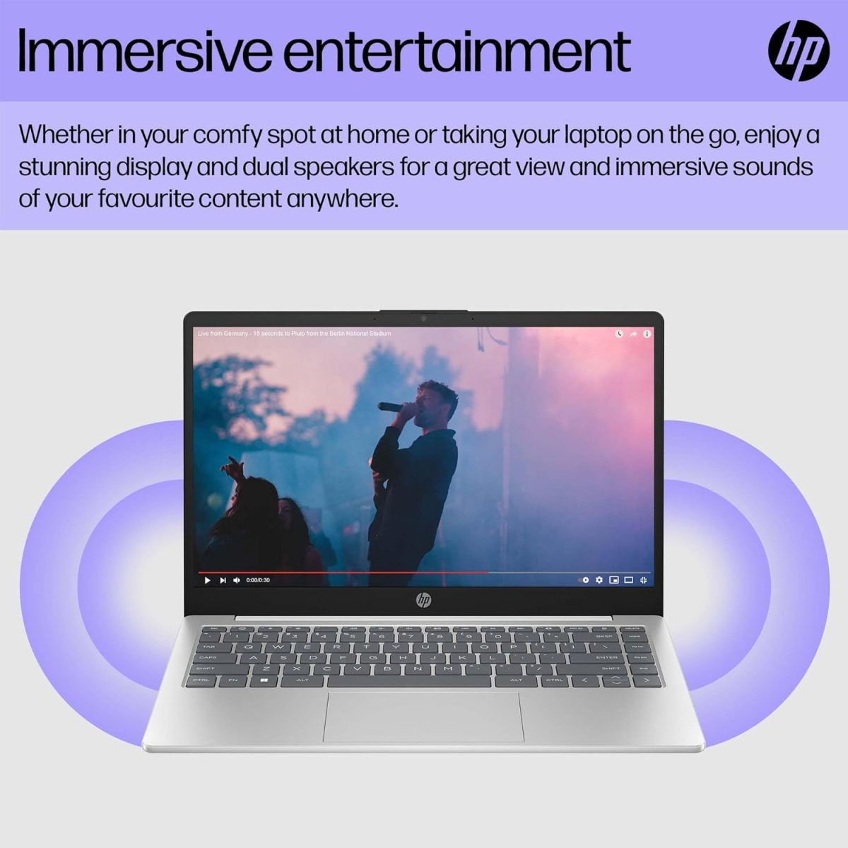 ⁦HP Laptop 14-ep1003ne, Intel Core Ultra 7-155H, 14" FHD Display, 16GB DDR5 RAM, 1TB SSD, Integrated Intel® Arc™ Graphics, Eng/Ar KB, Win 11, Natural Silver [B13Y4EA]⁩ - الصورة ⁦9⁩