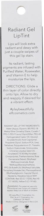 ⁦e.l.f. e. l. f. Limited Edition Aqua Beauty Radiant Gel Lip Stain- 57042 Red Orange Wash⁩ - الصورة ⁦3⁩