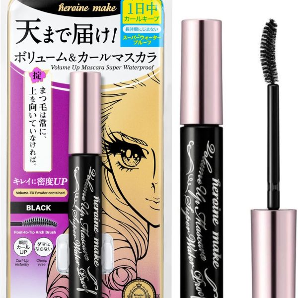 Heroine Make KISSME E Volume UP Mascara Super Waterproof WP 01 Black | with Ultra Volumizing for Even Long-Lasting and Curl Eyelash for Women