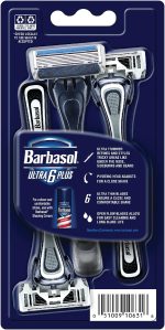 ⁦Barbasol Ultra 6 Plus Premium Disposable Razor Value Pack Bundle (3 Packs/9 Total Razors)⁩ - الصورة ⁦2⁩