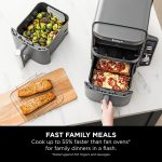 ⁦Ninja Double Stack XL Air Fryer, Vertical Dual Drawer Air Fryer with 4 cooking levels, 2 Drawers and 2 Racks, 9.5L Capacity, 6 Cooking Functions, 8 Portions, Grey, SL400ME, 2 Years Warranty⁩ - الصورة ⁦8⁩
