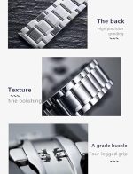 ⁦Watch Straps for Watch with Straight and Curved End 20 mm, 22 mm, Metal Replacement Strap Bracelets for Men/Women⁩ - الصورة ⁦2⁩