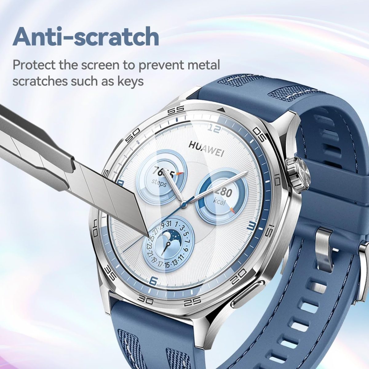 ⁦[3Pack] for Huawei Watch GT5 Pro /GT5 46mm Tempered Glass Screen Protector, HD Clear watch Screen Protector Film for Huawei Watch GT5 Pro 46mm/ GT5 46mm (GT5 Pro 46mm)⁩ - الصورة ⁦4⁩