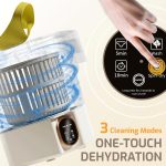 ⁦Portable Washing Machine,13L Mini Washer with Noise Cancellation and Drying Feature, Travel Foldable Washing Machine with Blue Light Sterilizer for Underwear, Socks, and Baby Clothes.⁩ - الصورة ⁦3⁩