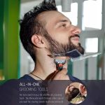 ⁦2 Pack Beard Shaping Styling and Haircut Tools for Men: Perfect for Men for Hairline Line-up, Edging - Stencil/Template for Trimming, Mustache, Goatee, Neckline, Great Gift, Black +Transparent⁩ - الصورة ⁦9⁩