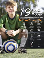 ⁦ZONEY Kids Smart Watch for Boys Girls, IP68 Waterproof Kids Fitness Activity Tracker Watch,Heart Rate Sleep Monitor,8 Sport Modes,Pedometers,Calories Counter,Alarm Clock,Kids Gifts (Black)⁩ - الصورة ⁦3⁩