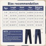 ⁦Chicduo 4 Pack Girls Leggings Girls Imitation Denim Print Leggings Girl's Stretchy Pants Kids High Waist Slim Pants⁩ - الصورة ⁦6⁩