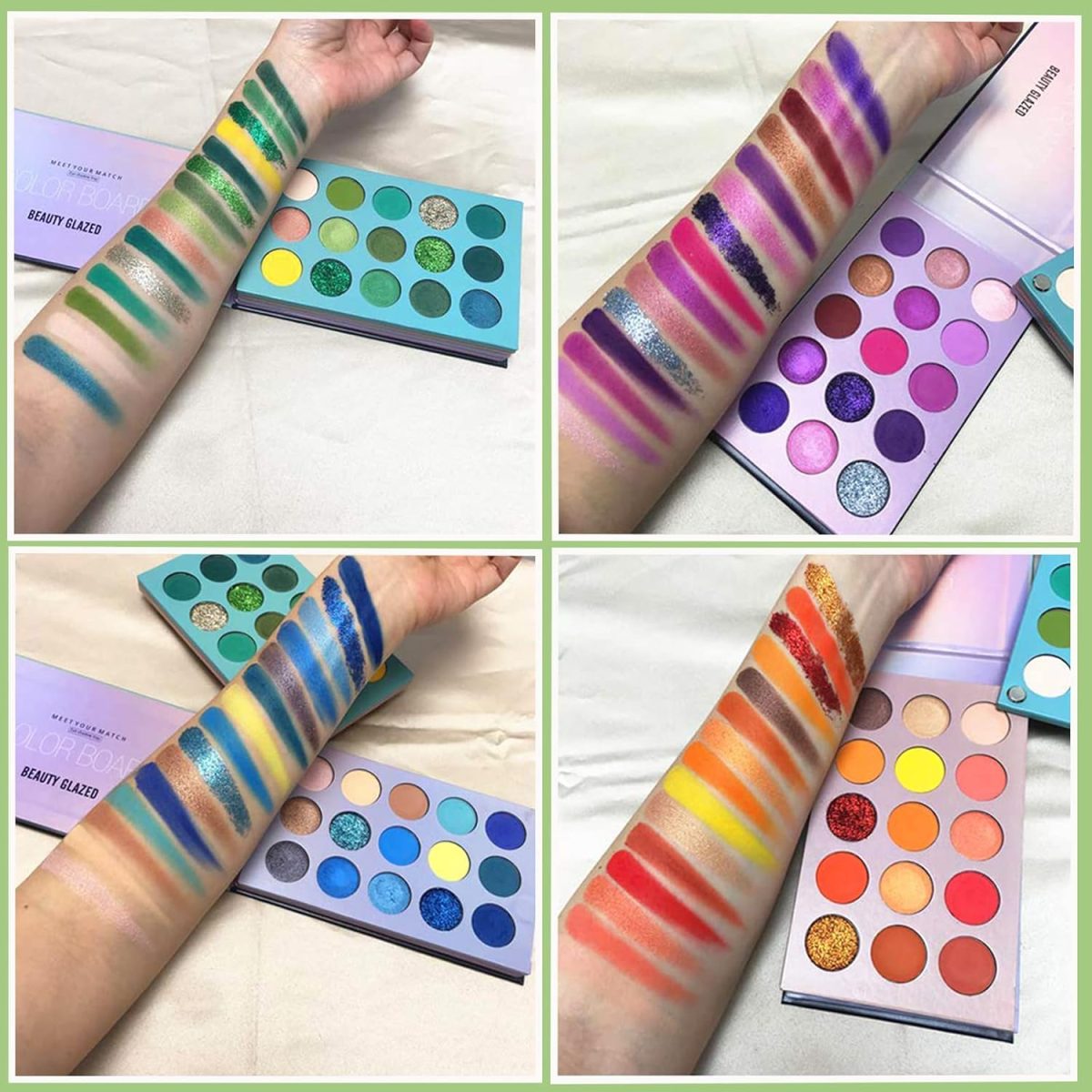 ⁦60 Color Board Eyeshadow Palette - Highly Pigmented 60 Shades Matte Shimmer Glitter Vegan Makeup Palette for Beginners - Waterproof, Blendable, Long-Lasting - Cruelty-Free⁩ - الصورة ⁦5⁩