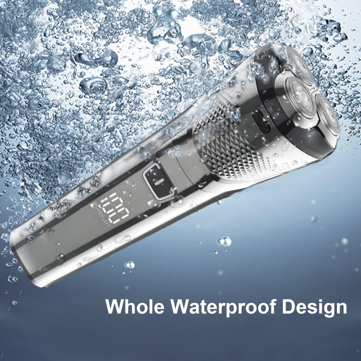 ⁦PUCHEN [Upgraded] Electric Shavers Electric Razor for Men with LED Display, 2000 mAh Shaver Rechargeable USB C for Shaving Face Dry Wet Rotary Shaver (Black)⁩ - الصورة ⁦6⁩