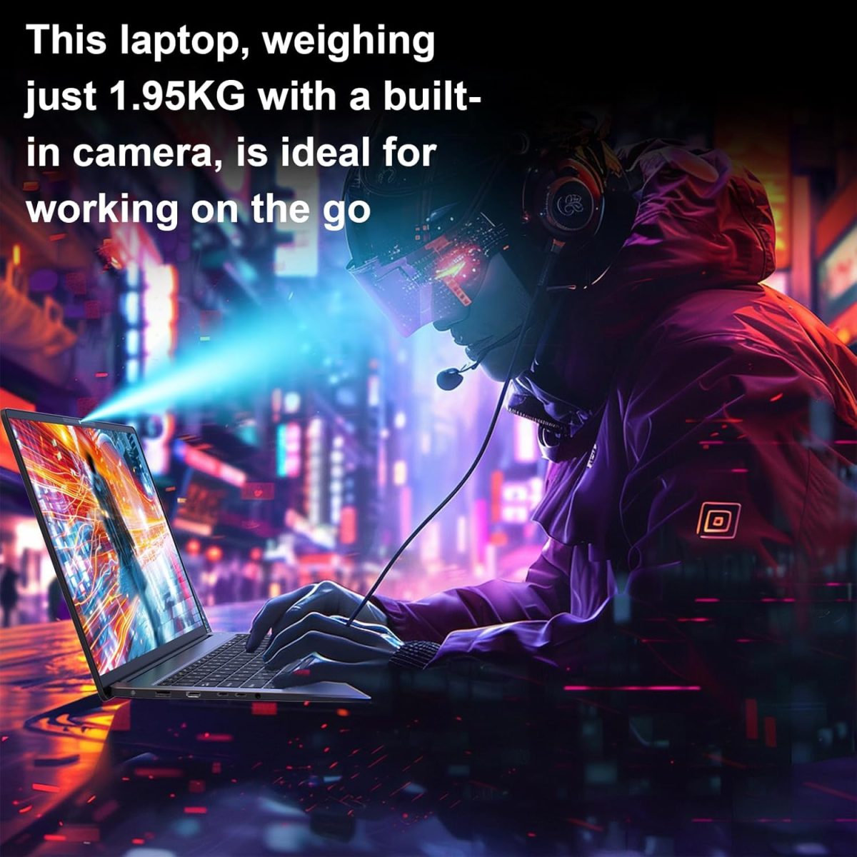 ⁦Laptop Gaming 16inch 2.5K IPS, Laptop Computer 16GB DDR5 1TB SSD AMD Ryzen 7 7840HS Processor(Up to 5.1GHz), Traditional Laptop PC Wifi6 BT5.2 USB3.1*3 HDMI*1 Audio Port*1 Cooling System For Games⁩ - الصورة ⁦9⁩