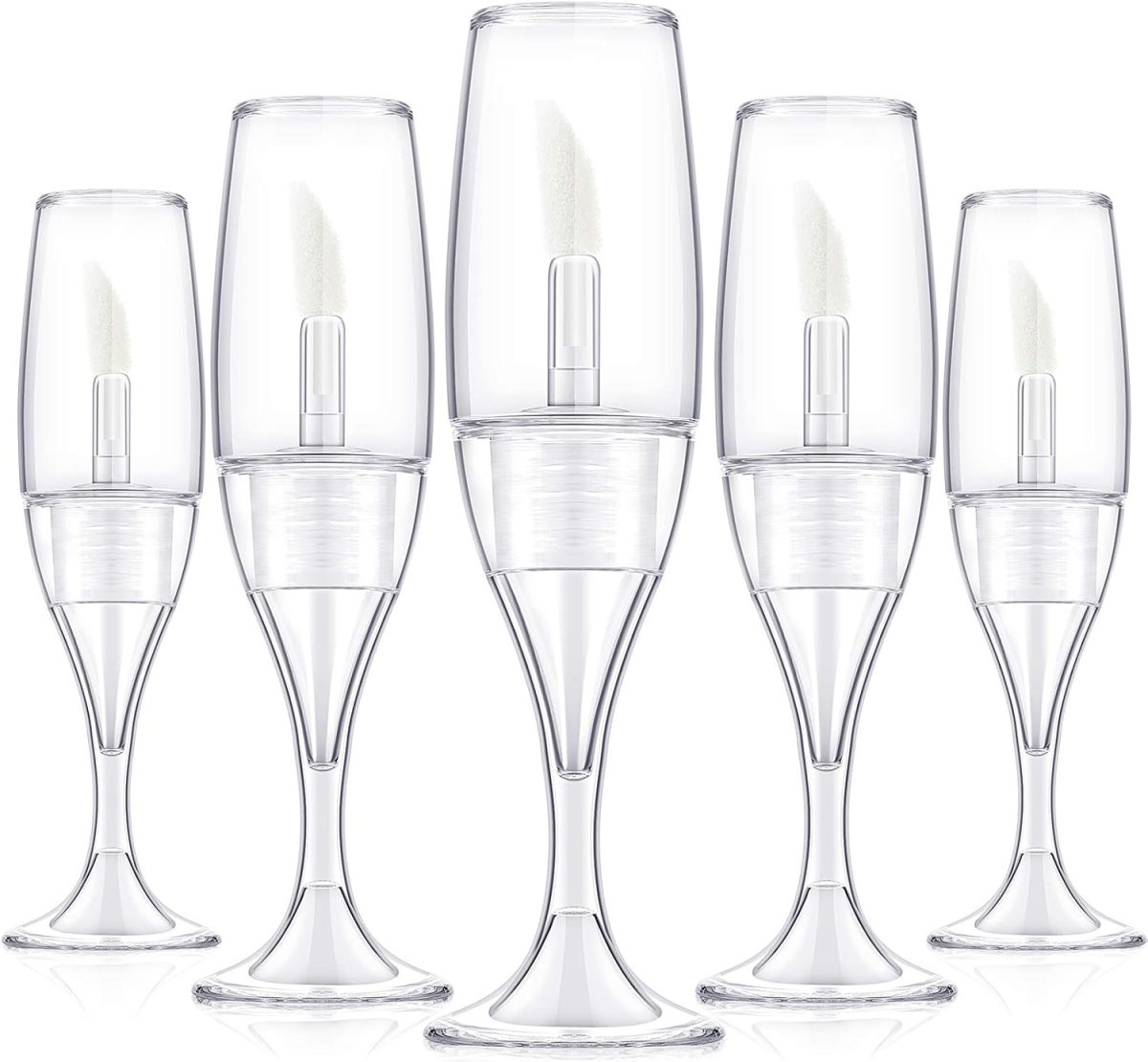 20 Pieces 8 ml/ 0.27 oz Lip Gloss Tubes Mini Clear Wineglass Shaped Empty Lip Gloss Tube Clear Lip Balm Containers Mini Refillable Bottles Lip Glaze Container with 2 Pieces Funnels for Women Girls
