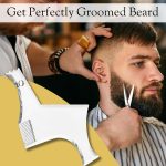 ⁦2 Pack Beard Shaping Styling and Haircut Tools for Men: Perfect for Men for Hairline Line-up, Edging - Stencil/Template for Trimming, Mustache, Goatee, Neckline, Great Gift, Black +Transparent⁩ - الصورة ⁦2⁩
