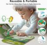 ⁦BabyBus Reusable Water Coloring Book with Magic Water Pen of Animal Theme, Early Education Painting Book for age 2-5 (green)⁩ - الصورة ⁦2⁩