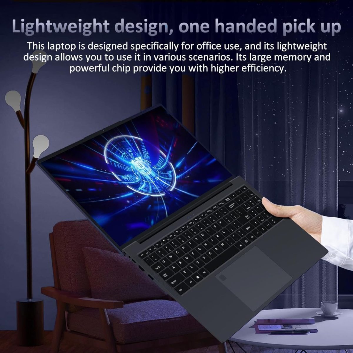 ⁦16 Inch Laptop Computer - AMD Ryzen 3 3250U Processor (2C/4T, up to 3.5GHz), 1920×1200 FHD IPS Display, 8GB RAM 512GB SSD, Fingerprint,Backlit Keyboard,1MP Webcam, Type-C, Laptops for Business Student⁩ - الصورة ⁦6⁩