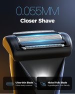 ⁦GLAKER Ball Trimmer for Men, 2-in-1 Ceramic & Foil Blades Body Shaver, Groin & Pubic Hair Groomer, Manscape Dual-Head IPX7 Waterproof⁩ - الصورة ⁦4⁩