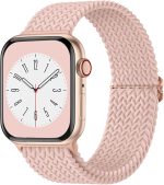 Upeak Braided Loop Compatible with Apple Watch Strap 49mm 45mm 44mm 42mm 41mm 40mm 38mm, Nylon Elastic Sport Replacement Band Compatible with Apple Watch Ultra 2 Series 9 8 7 6 5 4 3 2 1 SE Strap