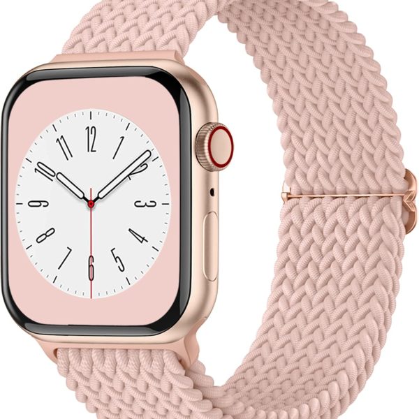 Upeak Braided Loop Compatible with Apple Watch Strap 49mm 45mm 44mm 42mm 41mm 40mm 38mm, Nylon Elastic Sport Replacement Band Compatible with Apple Watch Ultra 2 Series 9 8 7 6 5 4 3 2 1 SE Strap