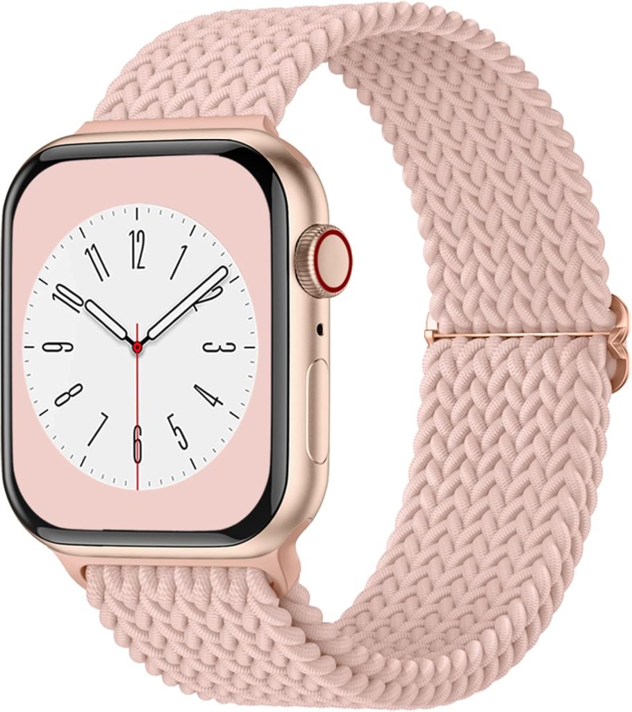 Upeak Braided Loop Compatible with Apple Watch Strap 49mm 45mm 44mm 42mm 41mm 40mm 38mm, Nylon Elastic Sport Replacement Band Compatible with Apple Watch Ultra 2 Series 9 8 7 6 5 4 3 2 1 SE Strap