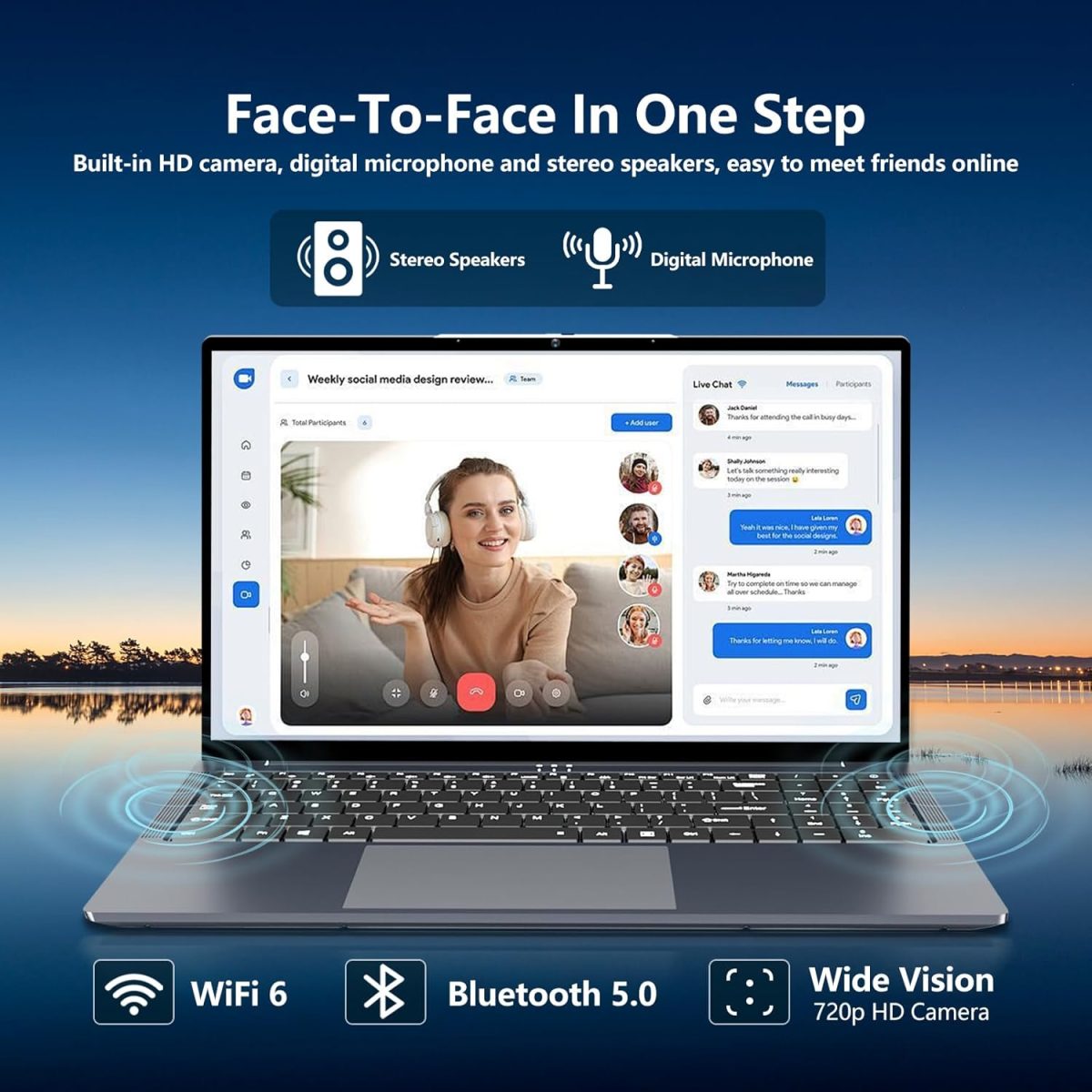 ⁦16 Inch Gaming Laptop, i5 Laptop up to 3.60GHZ, Laptops 1920 x 1200 HD Display, 16GB RAM 1TB SSD, WiFi5, Webcam, BT5.0, Mini HDMI, RJ45, Backlit Keyboard Laptops Computers,gaming computer,pc computers⁩ - الصورة ⁦6⁩