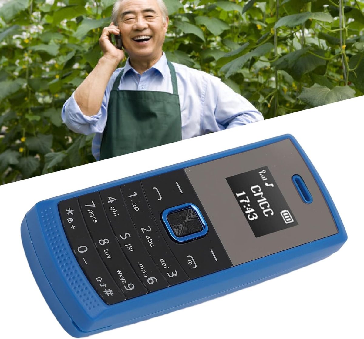 ⁦Smallest Mobile Phone, Miniature Phone Music Player Portable for Home (Blue)⁩ - الصورة ⁦3⁩