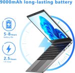 ⁦16 Inch Laptop, Portable Laptop with 6GB DDR and 64GB SSD,Expandable to 1TB.Quad Core Pentium Processor up to 2.64GHz.Mini HDMI.Dual Band WiFi. Webcam. Thin Laptops⁩ - الصورة ⁦5⁩