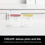 ⁦Ninja XSKPNTLTD2 CREAMi Deluxe Pints and Lids 2 Pack, Compatible with NC500 Series Ninja Creami Deluxe ice Cream Makers, BPA-Free & Dishwasher Safe, Coral & Yellow Lids⁩ - الصورة ⁦6⁩