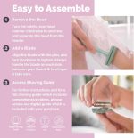 ⁦Jungle Culture Safety Razor with 10 Double Edge Blades • Single Blade Metal Razors for Women & Men for Body & Face • Eco Friendly & Reusable Shaver • Pink⁩ - الصورة ⁦5⁩
