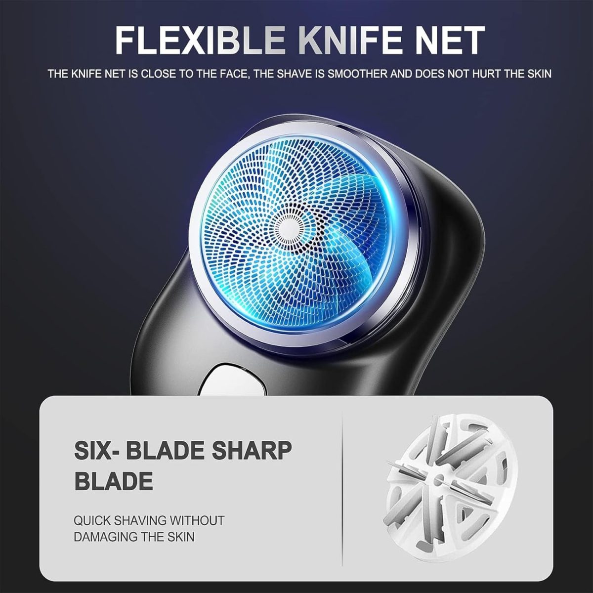 ⁦Bolivia's Mini Shaver, Portable Electric Shaver, Pocket Size Electric Razor, Wet and Dry Mens Shaver Head is Washable, USB Rechargeable Shaver One Button Use Suitable for Home, Car Travel (Black)⁩ - الصورة ⁦3⁩