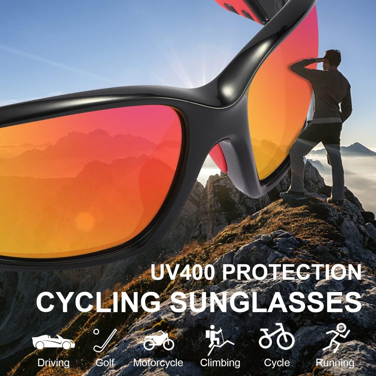 ⁦PUKCLAR Polarised Sports Sunglasses for Men Women Driving Sunglasses Cycling Running Fishing Goggles⁩ - الصورة ⁦6⁩