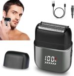 [Upgrade] Electric Foil Shavers for Men, Mini Electric Razor, Compact Face Shaver, IPX7 Waterproof Wet Dry Cordless Razor, LED Display, USB-C Fast Rechargeable