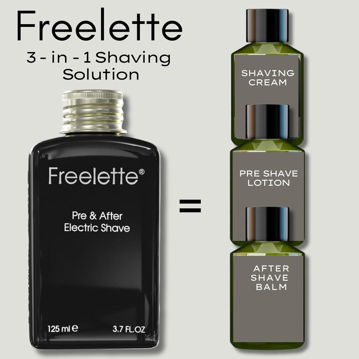 ⁦Electric Pre-Shave and Aftershave Lotion Cream - Ideal for a Close Shave - Smooth and Irritation-Free Balm Freelette (125 ml (Pack of 1), Mint/Bergamote)⁩ - الصورة ⁦3⁩